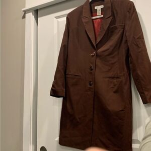 Trio long sleeve long blazer 90’s brown wool nylon blend